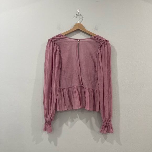 NWT Free People Daia Sheer Balloon Sleeve Top Sz Small - Picture 4 of 8